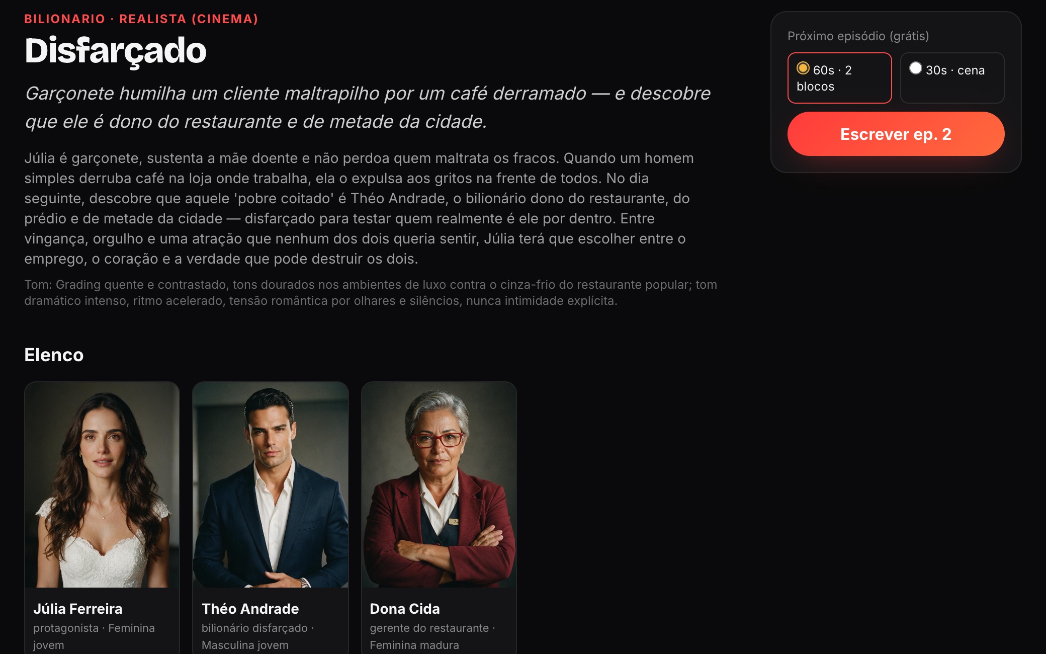 A IA escreve a bíblia — tela real do estúdio